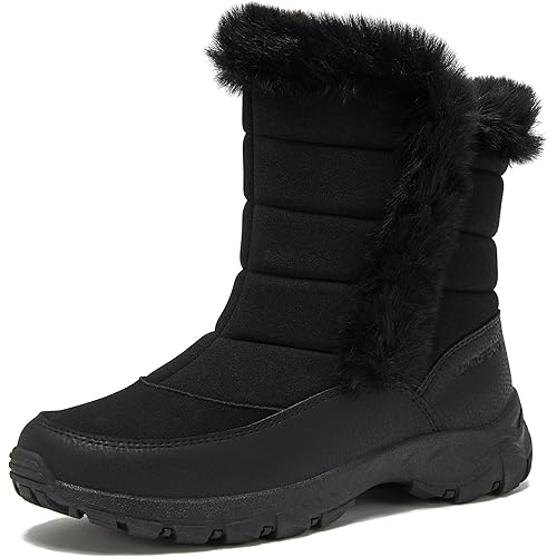 Lands' End Expedition Waterproof Insulated Womens Snow Boots, Lace Up or Slip On Winter Boots for Women, Medium or Wide Width Sizes 6 to 11, Black, Brown, Blue, White or Grey Winter Shoes