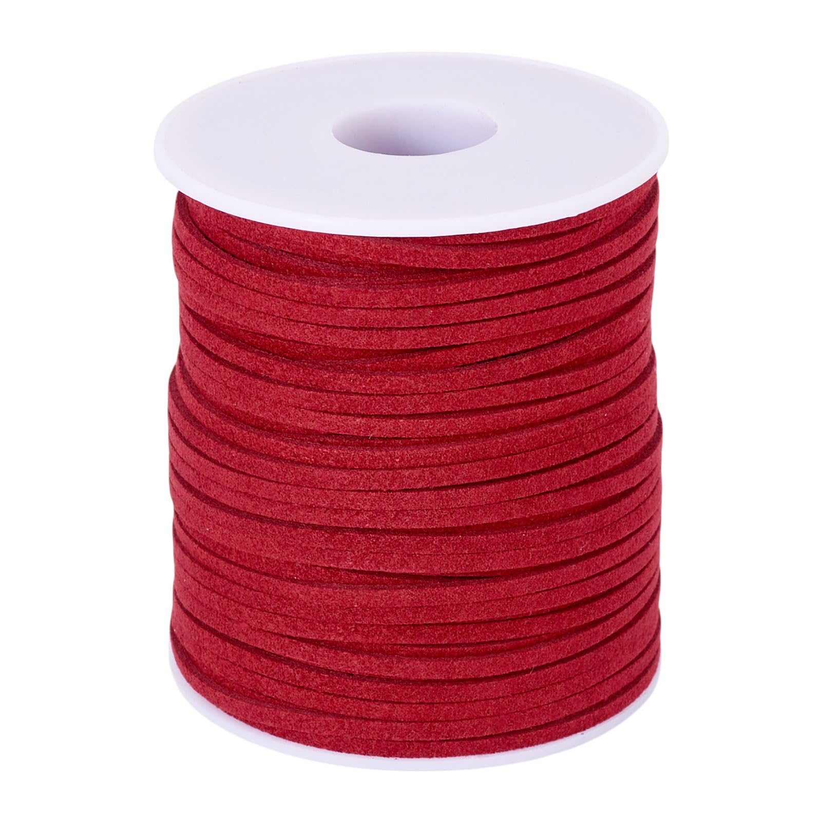 Cordón de gamuza sintética rojo oscuro de 2.5 mm y 49 yardas para manualidades