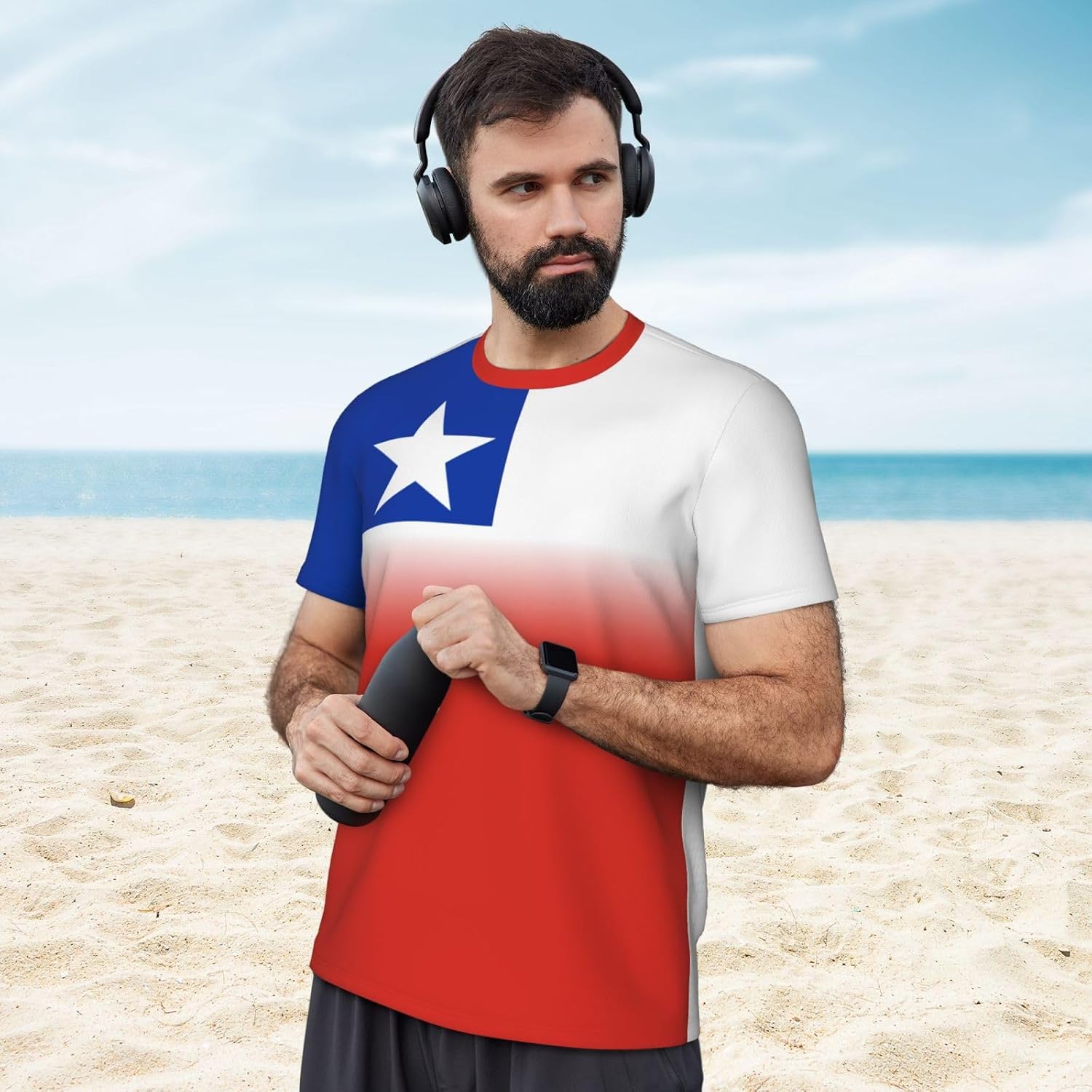 Chile Flag Sports Jersey Mesh T-Shirt 3D Print for Running Cycling Soccer Fans Fitness Shirts