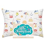 Little Sleepy Head Toddler Pillowcase, 100% Cotton & Hypoallergenic Pillow Case for Toddler Pillow, Snug Fit Envelope Pillowcase, 13x18 Pillowcase, Pilllow Sold Separately (Beach Days)