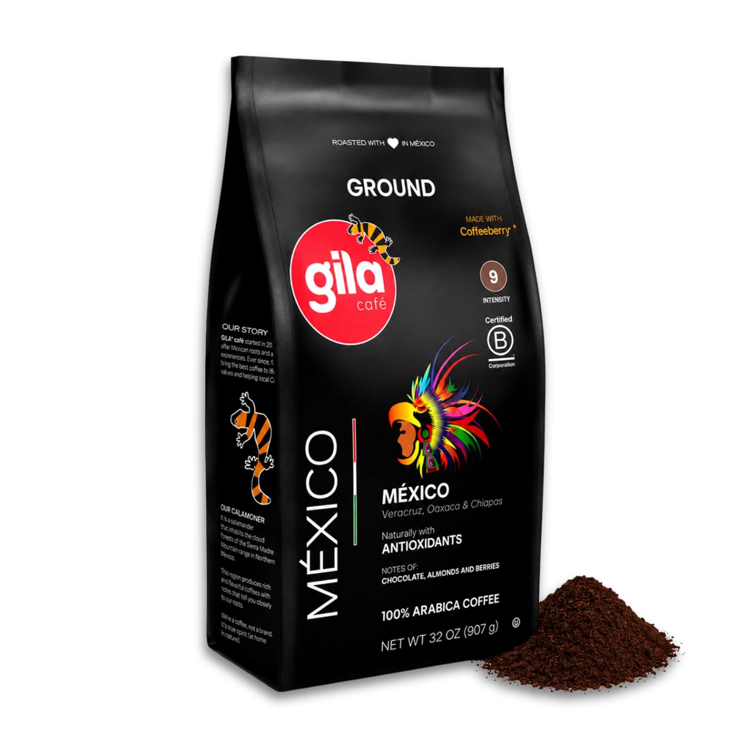 gila cafe Ground Coffee, Mexican Arabica Medium Roast Coffee Ground, 32 oz