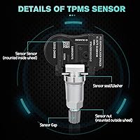 Vista 4 de 529332M000 TPMS Sensor de monitoreo de presión de neumáticos para Kia Cadenza Forte Optima Sorento Soul, Hyundai Accent Sonata Elantra GT Genesis