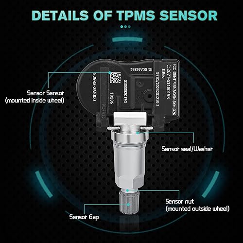 Miniatura 4 de 529332M000 TPMS Sensor de monitoreo de presión de neumáticos para Kia Cadenza Forte Optima Sorento Soul, Hyundai Accent Sonata Elantra GT Genesis
