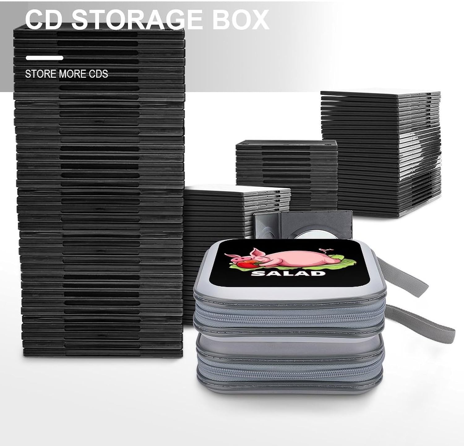 Funny Salad Protective CD Case Storage Rack 40 Capacity DVD Holder Organizer Car Travel