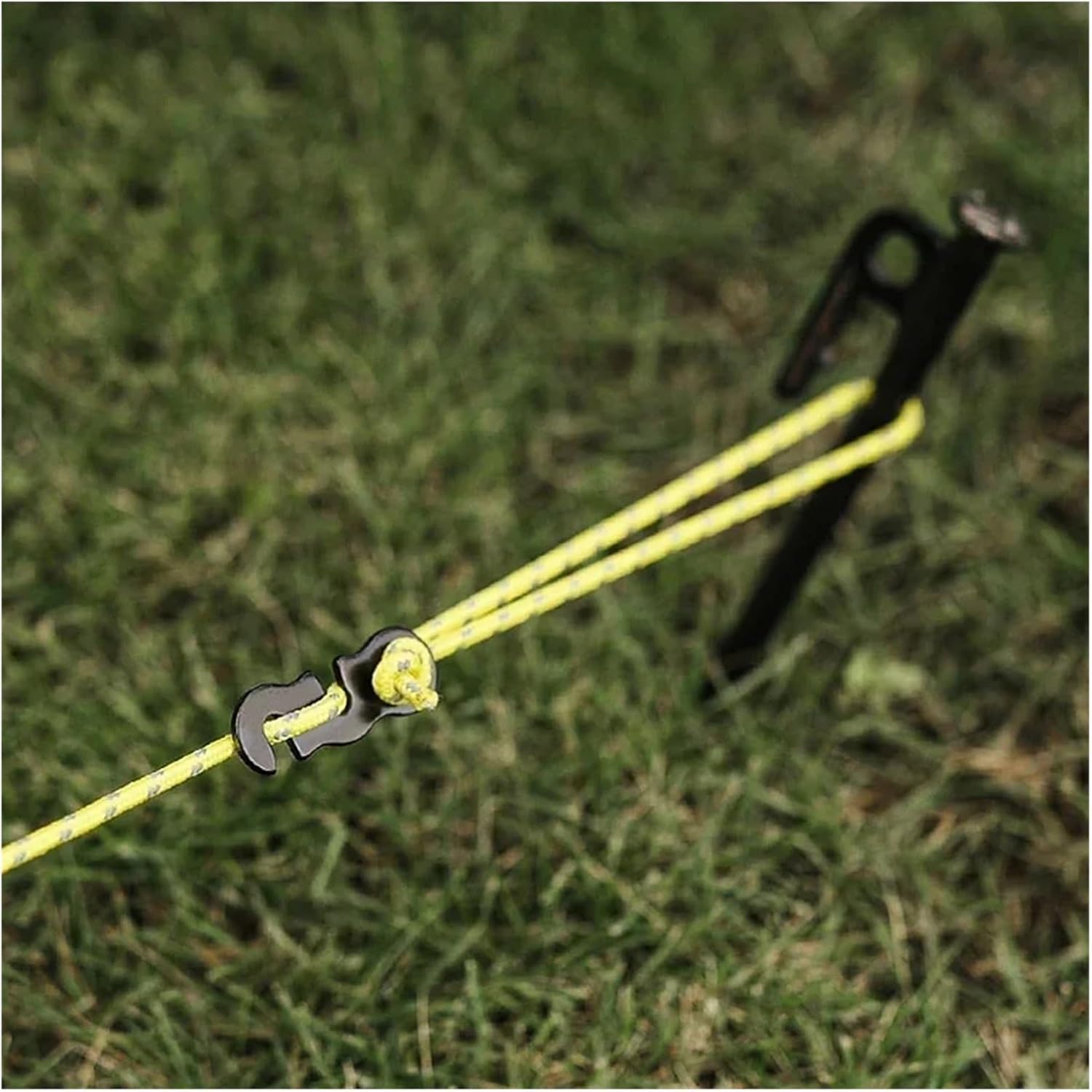 Guyline Tensioner 30-Piece Adjustable Tent Rope Buckle S-Type Tensioner Fixing Kit Outdoor Camping Accessories for Rope Tension Adjustment(Black)