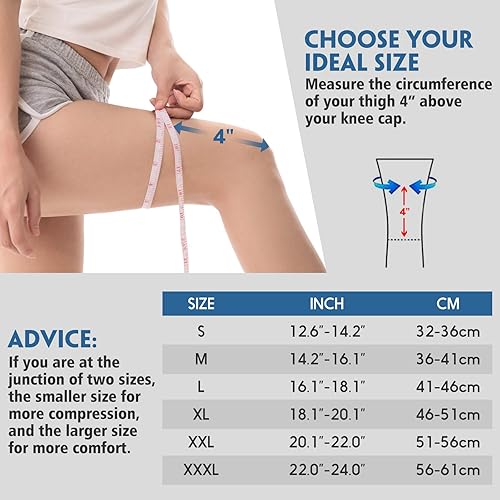 Miniatura 4 de Paquete de 2 rodilleras para dolor de rodilla, manga de compresión de rodilla para hombres y mujeres, soporte de rodilla para correr, baloncesto,