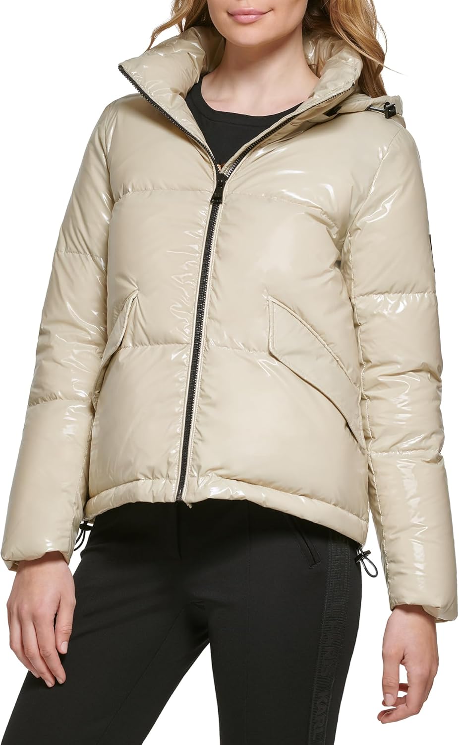 KARL LAGERFELD Women's Chevron Quilted Short Puffer - Image 2