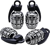 Vista 32 de 6 piezas tapas de válvula de neumático, cubiertas universales de válvula de neumático de aleación de aluminio para automóviles, camiones, SUV, Negro