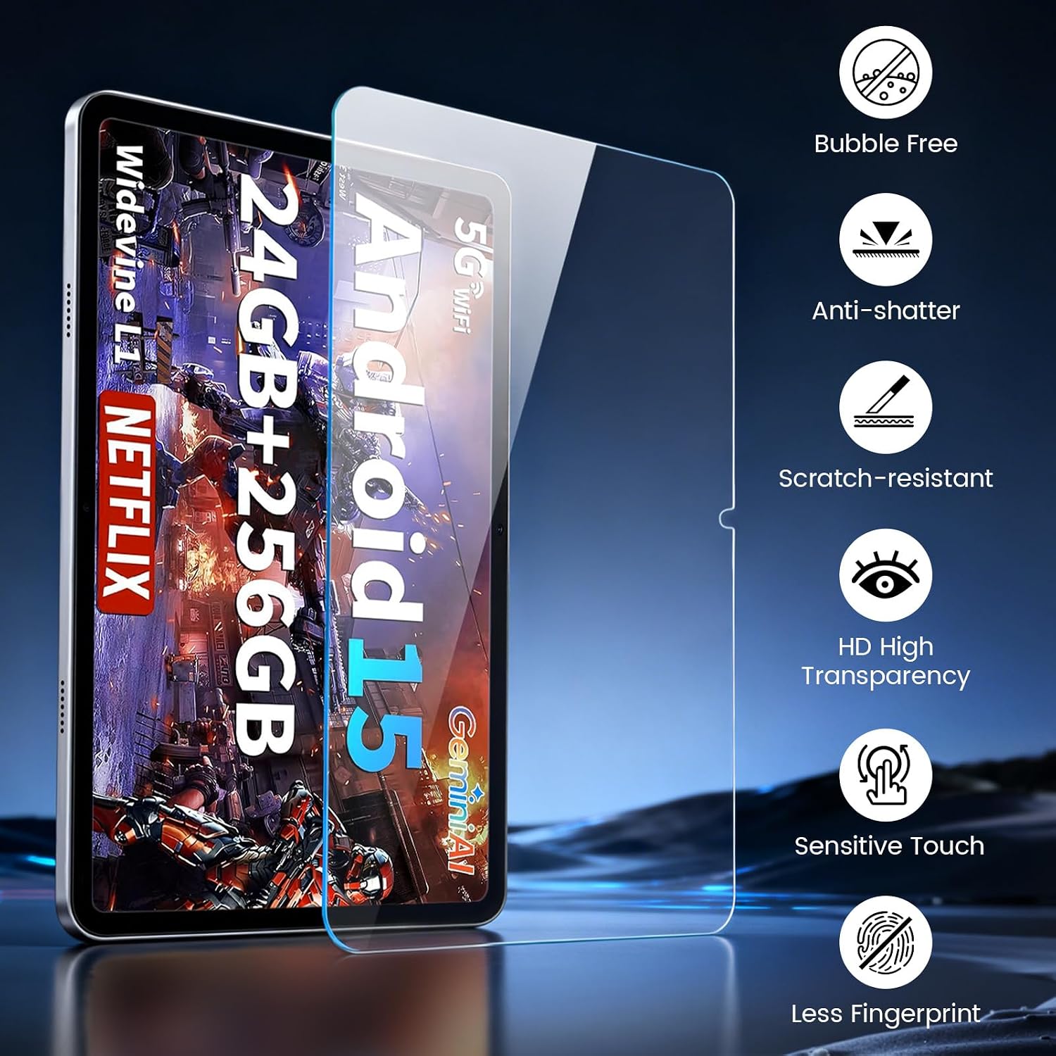 2Pack Screen Protector for Suicoey T901 2026 Android Tablet 10 inch, 9H Hardness Tempered Glass for Suicoey T901, Scratch-Resistant, HD Screen Protector image 2