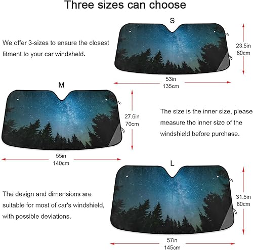 Vista 49 de Gredecor Parasol para parabrisas, diseño hippie y bohemio, hongos mágicos, parasol para automóvil, bloquea los rayos UV y protección contra