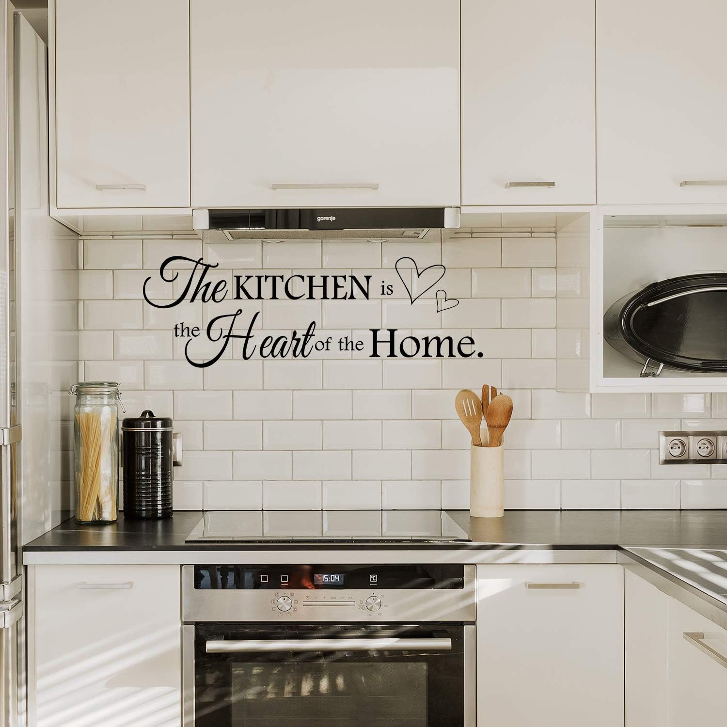 2 Sheets Bless This Home Wall Decor Decals Kitchen Quote Stickers All Who Enter Kitchen Vinyl Wall Quote Art Dining Entryway and Living Room Decal Decor, 12 x 35.4 Inch