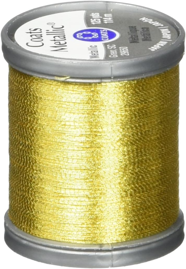 Coats Metallic Thread 125yd, Bright Gold