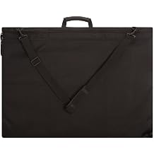 Soho Urban Artist Art Portfolio Case Artwork Tote Bag, Heavy Duty Nylon, 2 Zippered Pockets, Handle & Shoulder Strap LightWeight Large Capacity for Drawings, Posters, 23x31 Inches Black