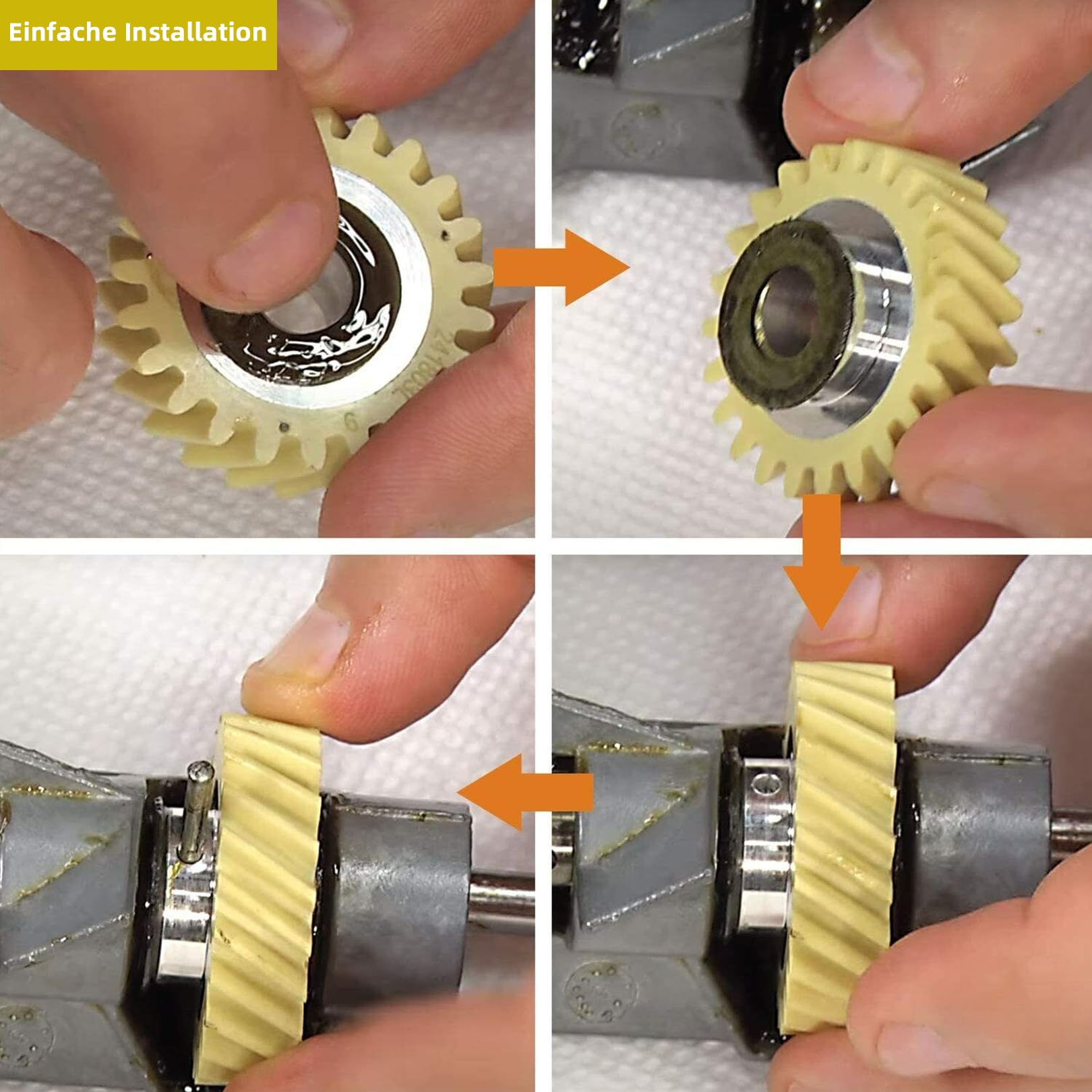 W10112253, ricambio per ingranaggi gialli, compatibile con mixer Kitchenaid, pezzi di ricambio per robot da cucina, per ingranaggi a vite senza fine, per 5KSM150 5KSM45 5KSM90 5KSM125 5KSM175 5KSM185