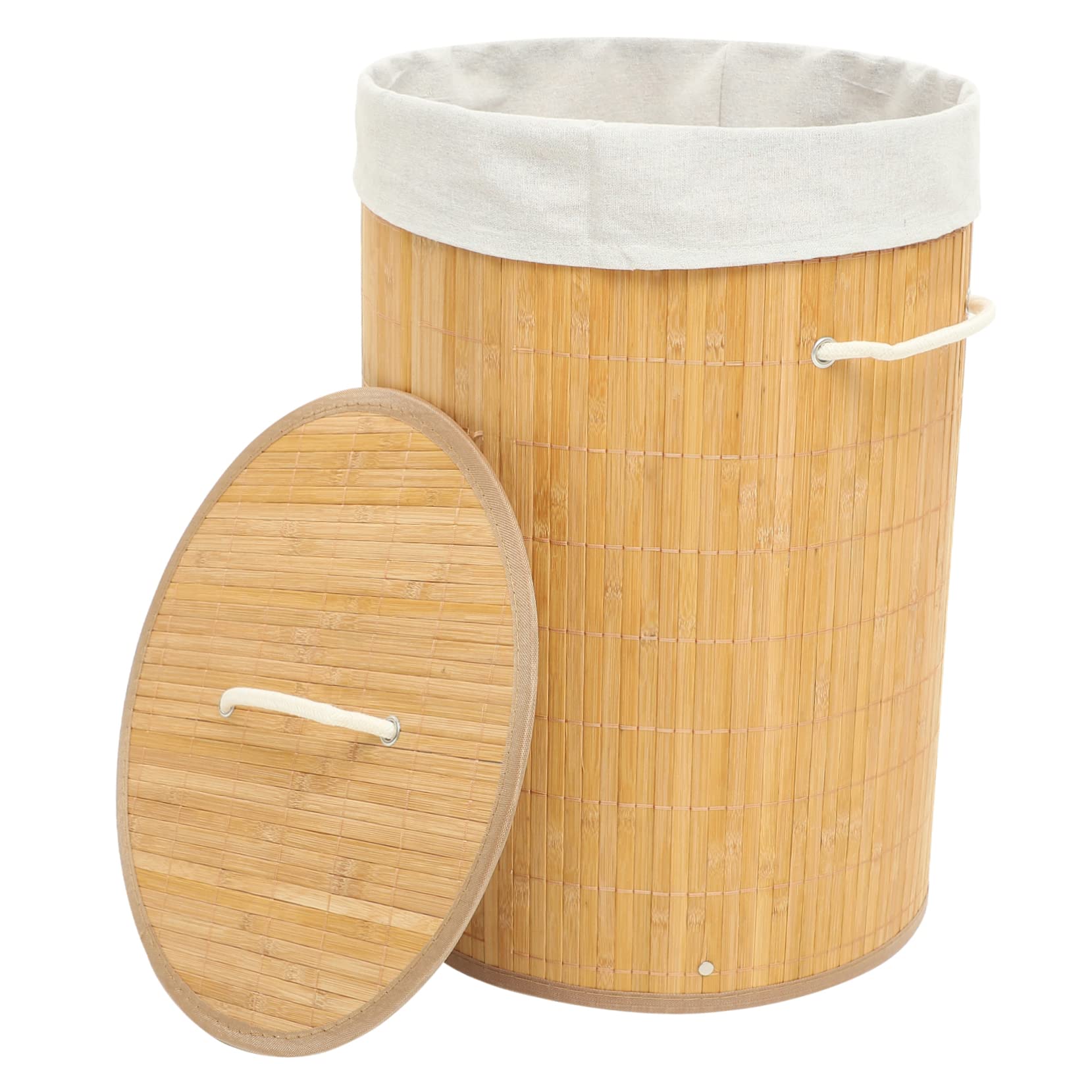 Panier de rangement en osier avec couvercle en bambou tressé haut de gamme