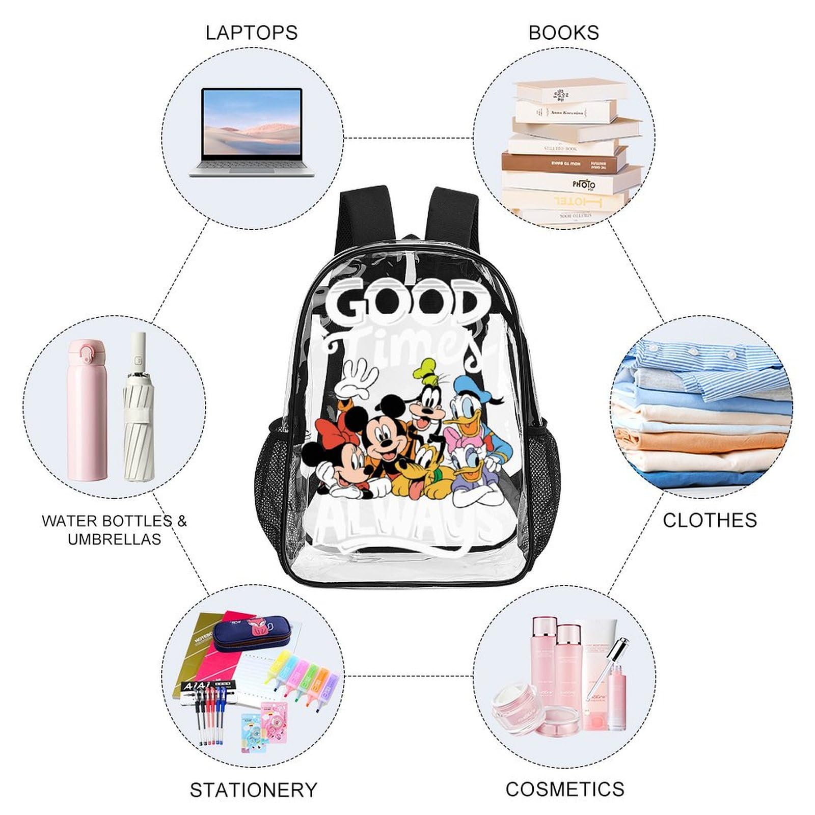 Amazon.co.jp: キッズバッグ ミッキーマウス 透明バッグ 子供用