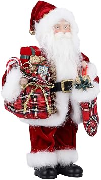 Uten 12 Santa Claus Decorations, Christmas Standing Figurine Ornaments with Gifts Bag and Socks for New Year Christmas Decoration Navidad Natal Gifts.