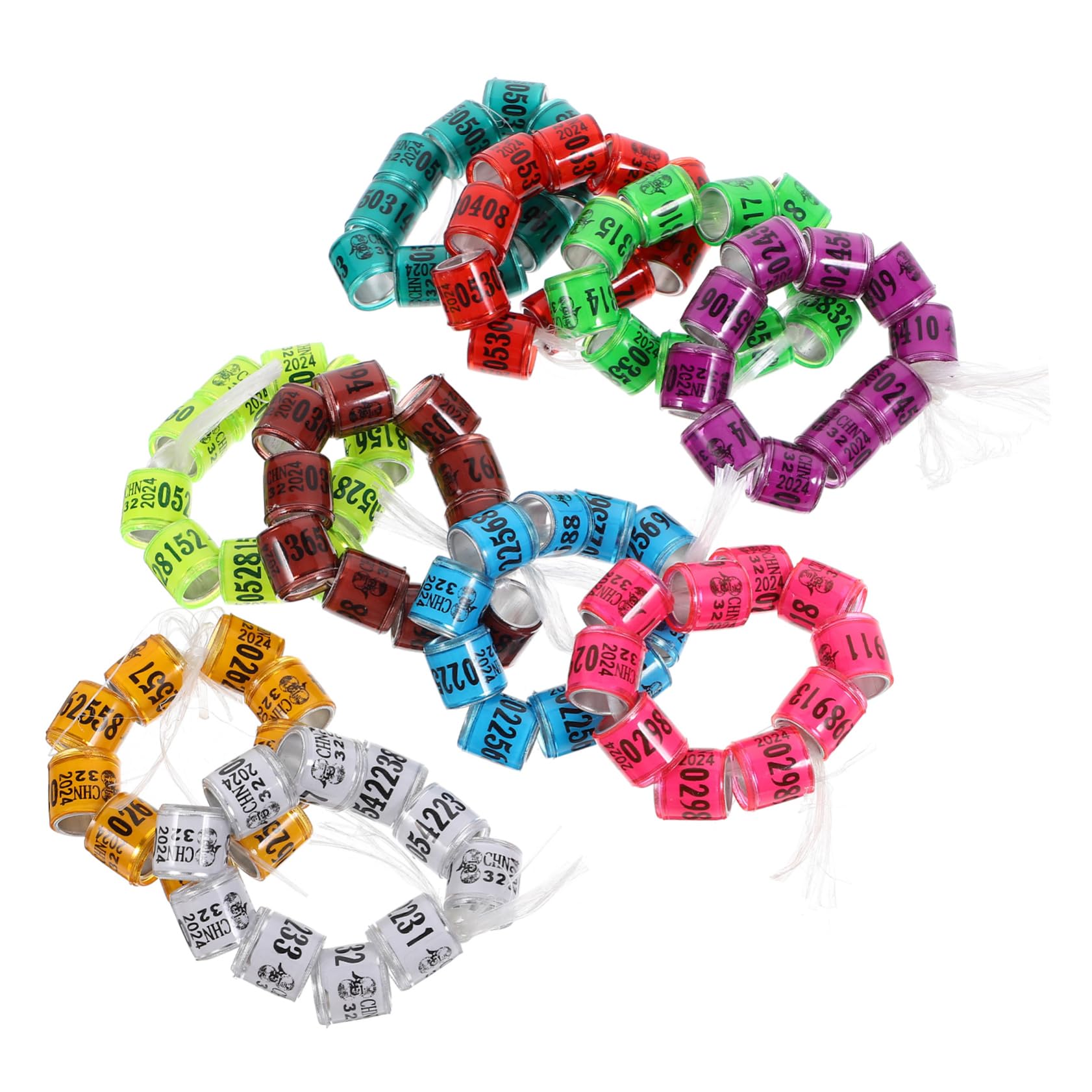 VICASKY 100Pcs Colorful Bird Foot Rings Leg Bands for Homing Pigeons Easy Identification for Poultry Breeding Mixed Colors for Use