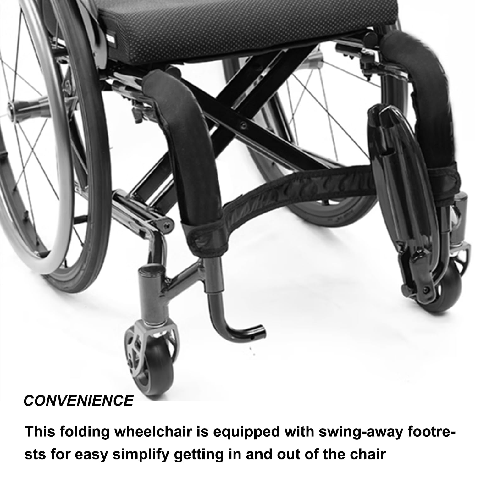 Sedia a rotelle pieghevole, Manuale, Carrozzina da transito, Alluminio, per disabili, Carrozzina disabili ad autospinta(16.5" Wide Seat,Blue)