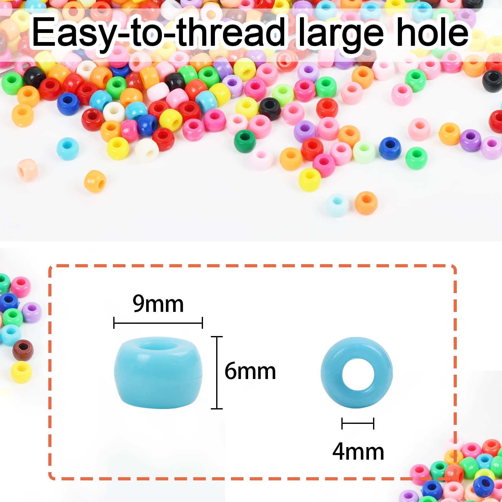 Amazon.co.jp: ポニービーズ 3600個 6x9mm マルチカラー プラスチック 