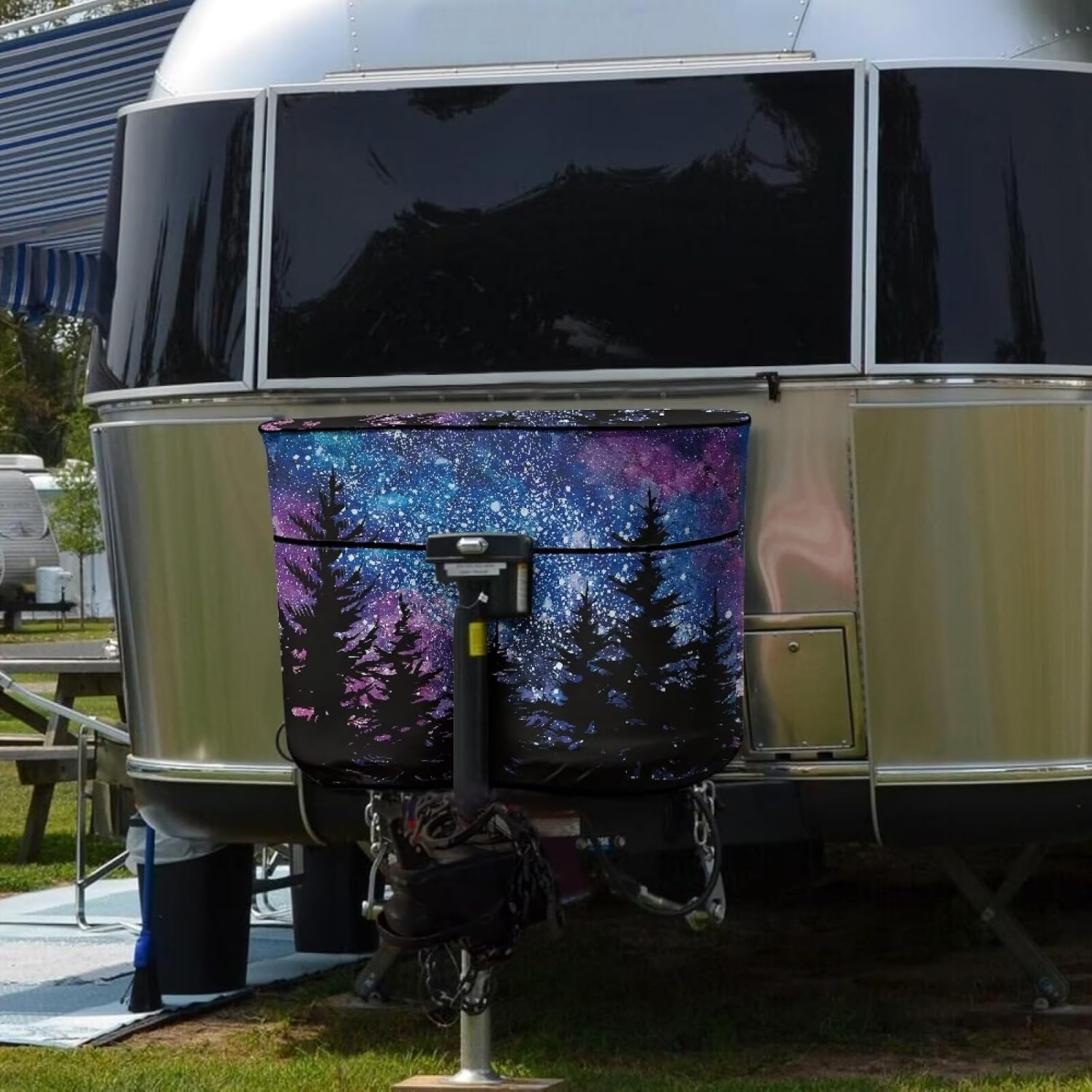 Galaxy Tree Double 40lb RV Propane Tank Cover Travel Trailer Polyester Waterproof Cover with Zipper RV Parts RV Accessories