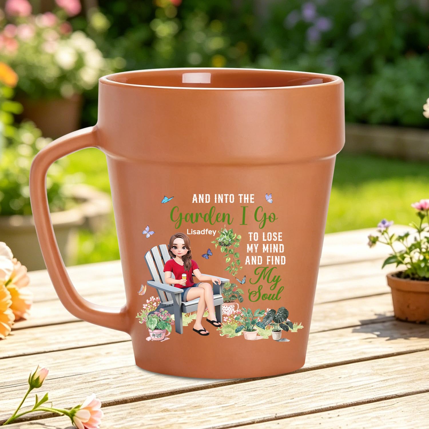 Ayorior Personalized Gardener of The Year Plant Pot Ceramic Mug Gifts for Gardeners, Custom Gardening Flower Pot Coffee Mug Garden Cup Funny Gifts for Women