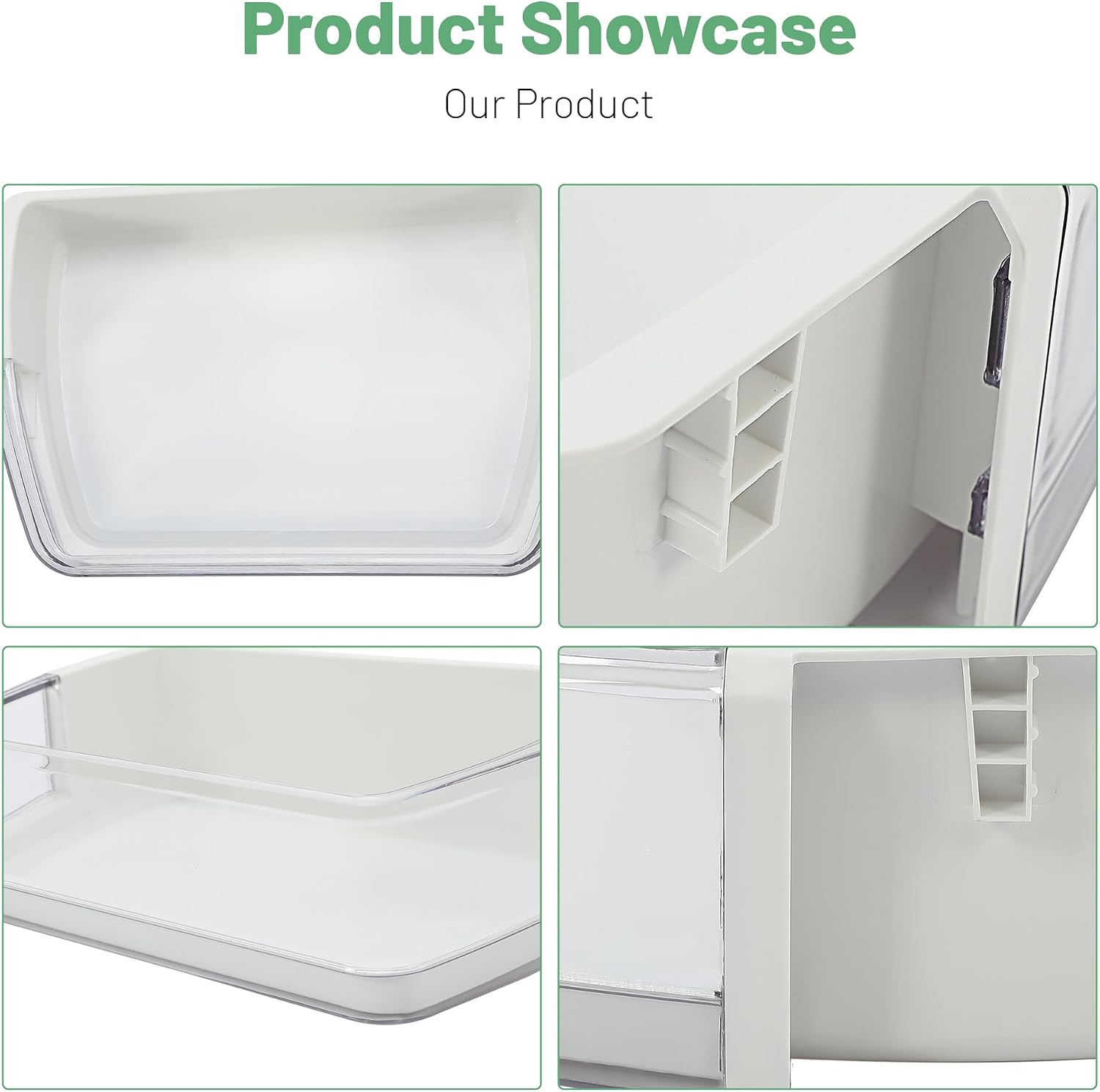HECASA DA97-08406A DA97-08406B/C Refrigerator Door Bin Shelf Compatible with Samsung Refrigerator AP4578480 2051375 PS4175803 EAP4175803 Replacement Only Right Door Bin Assembly Guard Clear White