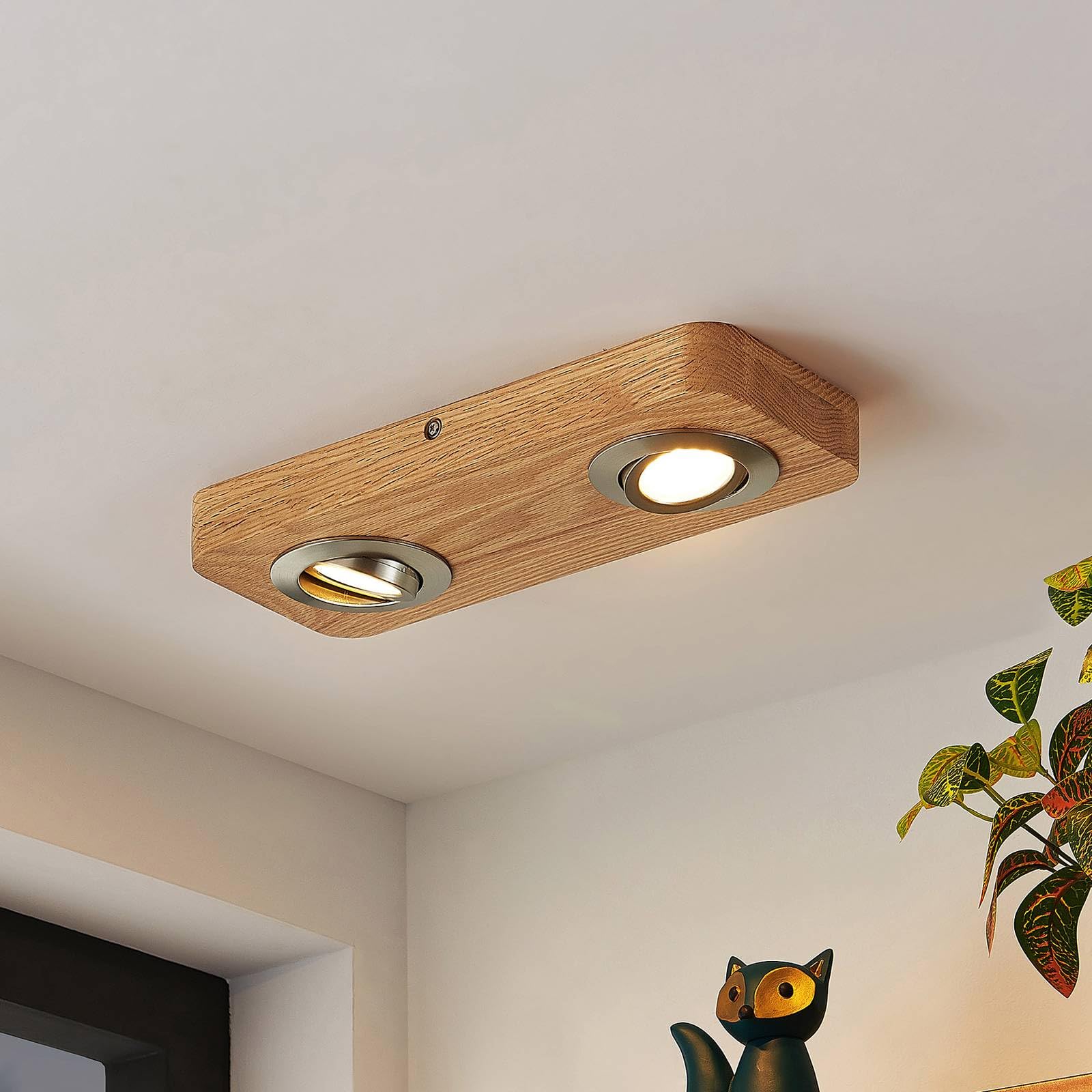 Lindby ,schwenkbar (Modern) aus Holz (2 flammig,) - Deckenleuchte Lampe Wohnzimmerleuchte