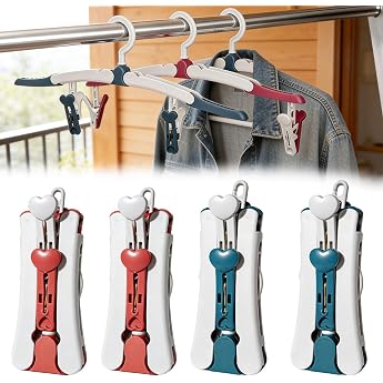 Pack of 4 Foldable Travel Hangers