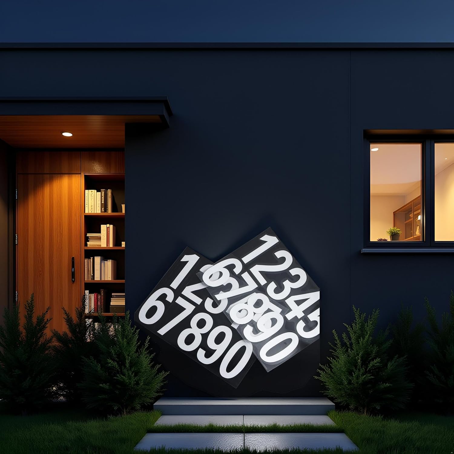 40Pcs White Pieces Reflective Mailbox Number Sticker Decal Adhesive Reflective Address Numbers Number 0-9 for Window, Signs, Door, Cars, Mailbox Accessories and Hardware (1inch)