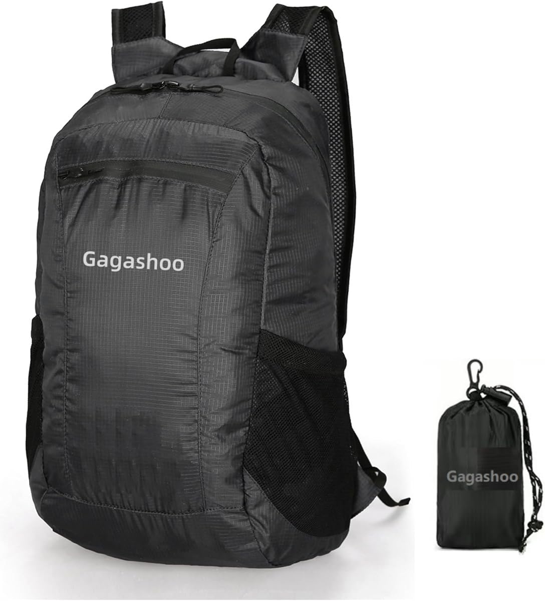 Ultra Foldable Hiking Daypack,Packable Backpack Travel, Black | Small Lightweight Collapsible Back Pack for Women Men ,Skin Casual Camping Cycling Outdoor Day Bags Useful,Wear-Resistant