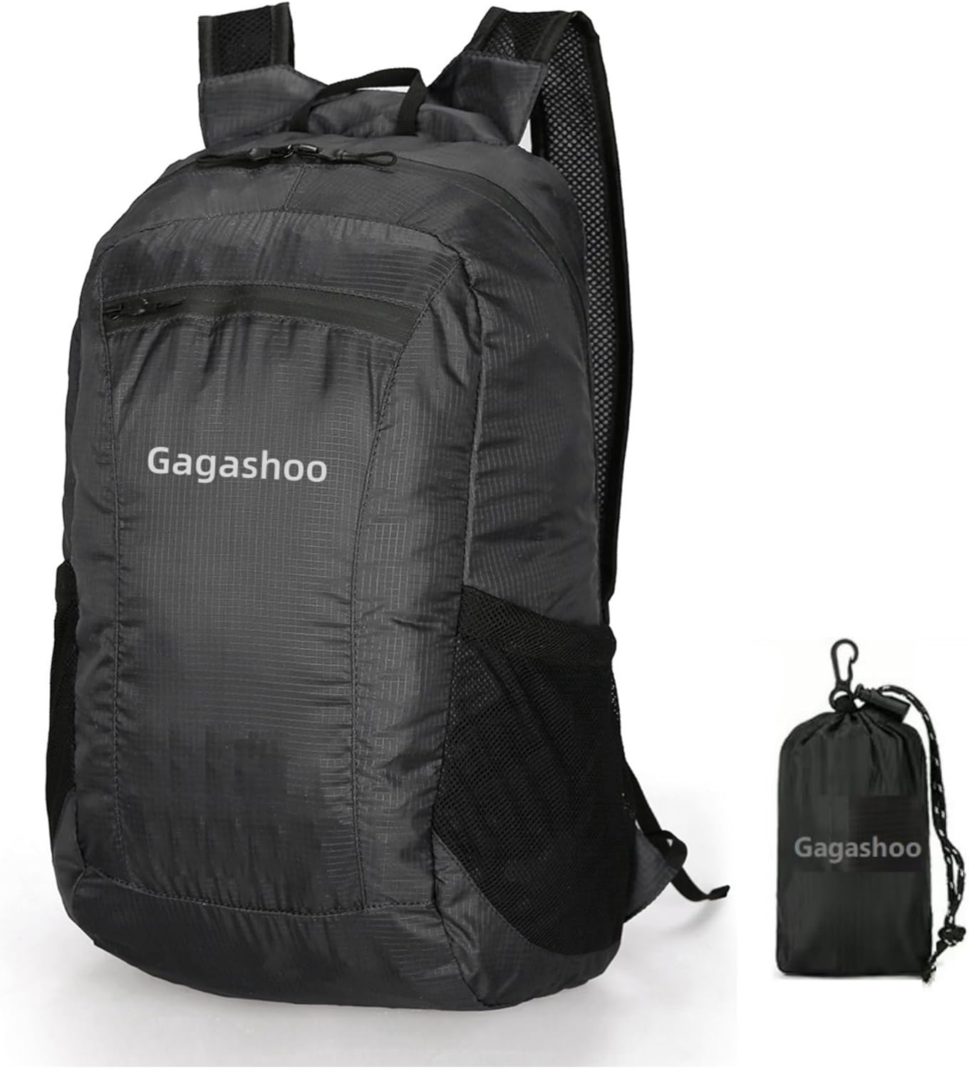 Small Foldable Hiking Daypack Packble Skin Casual Backpack Camping Cycling Travel Outdoor Day Bags Useful (Black)