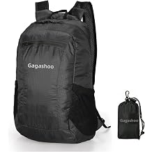 Ultra Foldable Hiking Daypack,Packable Backpack Travel, Black | Small Lightweight Collapsible Back Pack for Women Men ,Skin Casual Camping Cycling Outdoor Day Bags Useful,Wear-Resistant