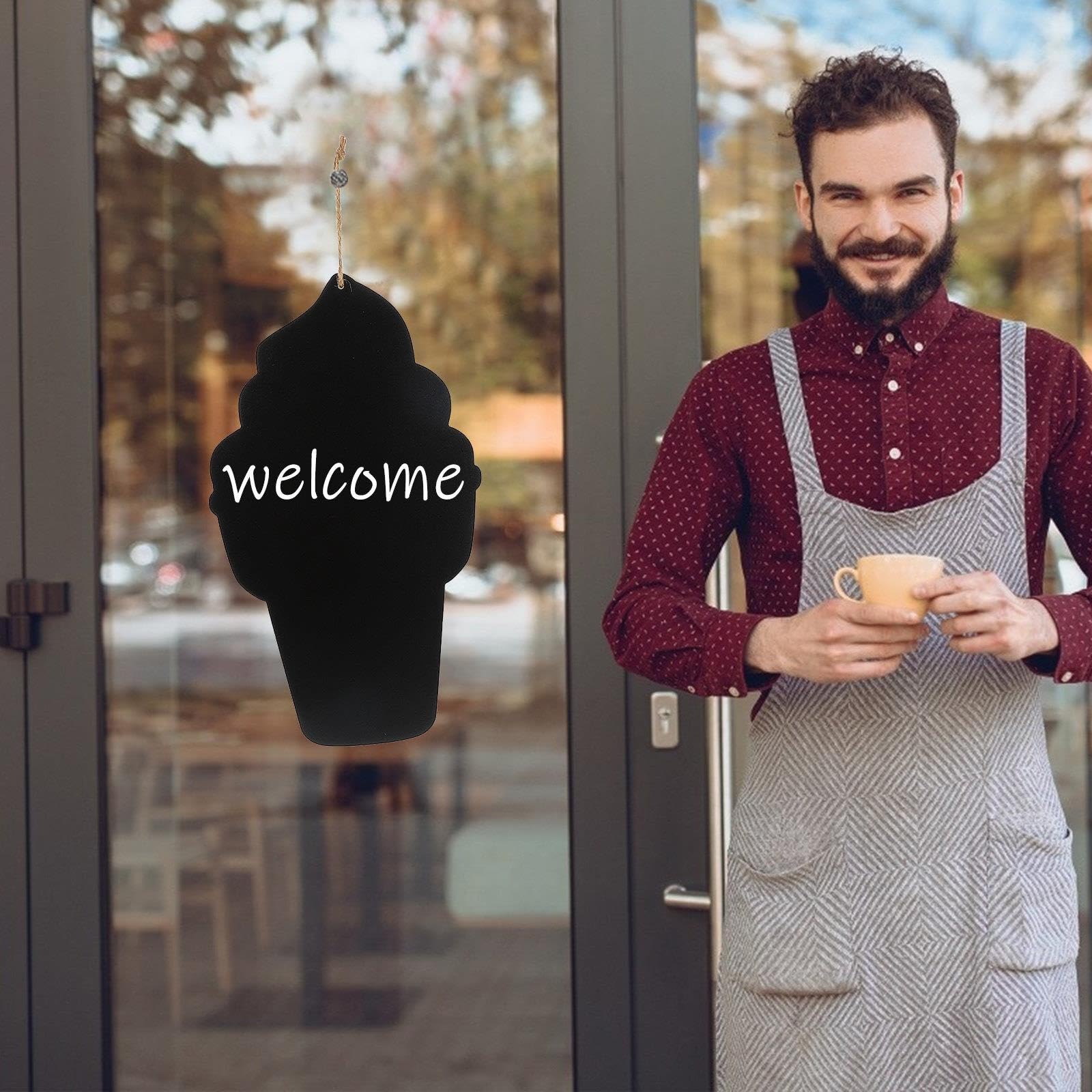 Mini Ardoise Tableau noir suspendu en forme de crème glacée