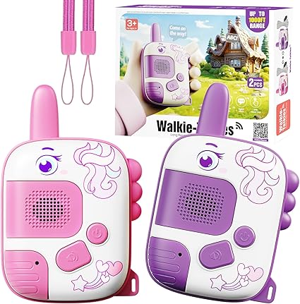 Walkie Talkies for Kids Ages 3-9 - 2 Pack Outdoor Adventure Toys with 1000ft Range,Unicorn Toys Birthday Gifts for 4 5 6 7 8 Year Old Girls Easter Gifts