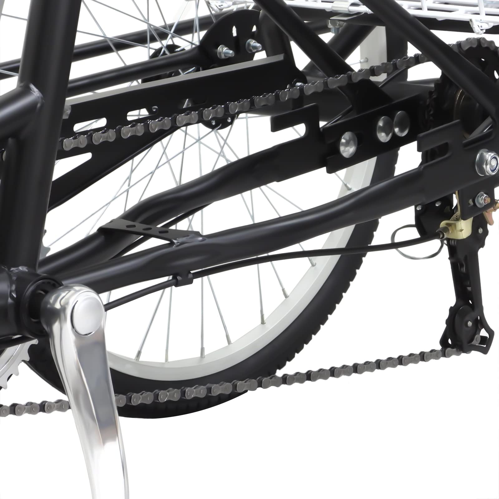Tricycle adulte de 24" 3 roues avec lampe et panier 6 vitesse croisière vélo pour personnes âgées, filles, garçons, hommes et femmes