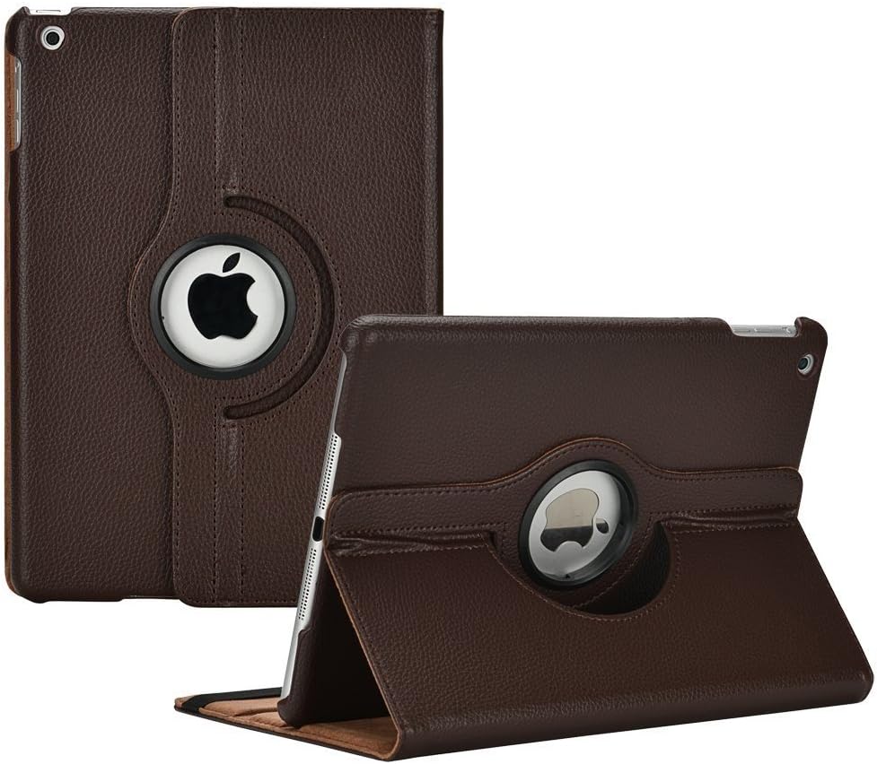 Apple iPad 9.7" 2017/2018 iPad Air 1 Case, RKINC 360 Degree Rotating Stand Case Cover with Auto Sleep/Wake Feature for iPad 9.7" 2017 and iPad Air 1 This case is for Apple iPad 9.7" 2017 (Brown)