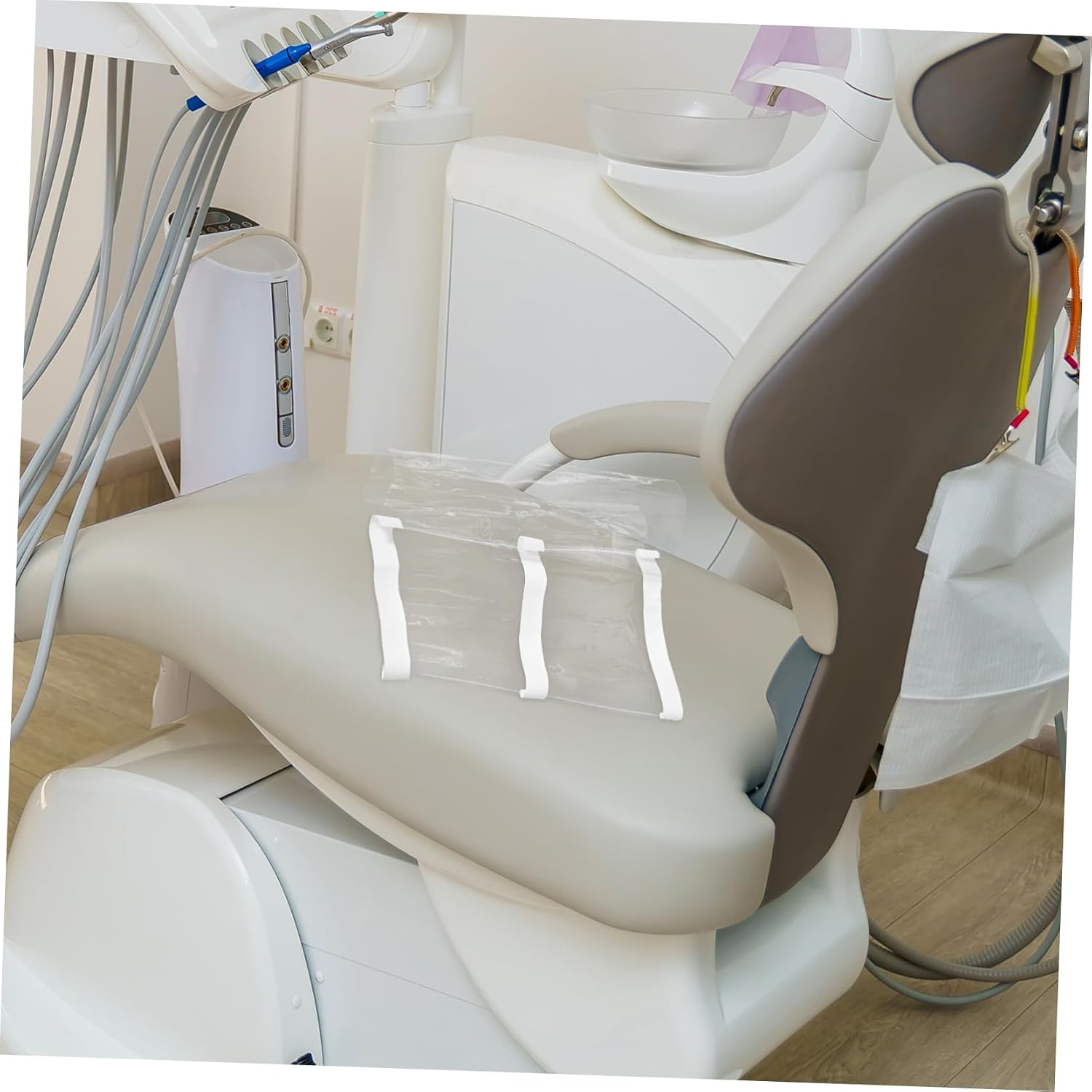 Waterproof Dental Chair Foot Cover Pad Dustproof Protective Sleeve for Dental Clinics Plastic Non-Slip Mat with Elastic Bands