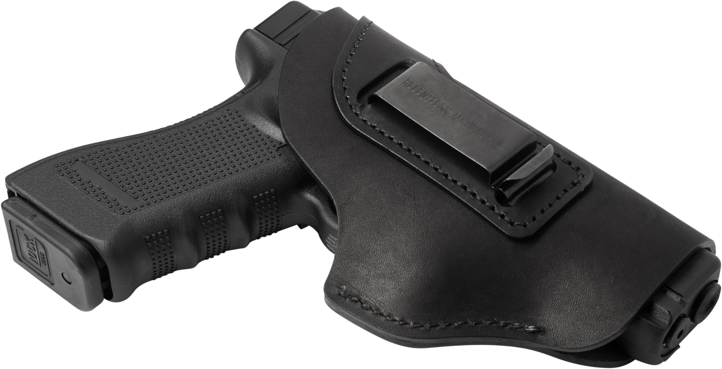 Relentless Tactical The Defender Leather IWB Holster | Made in USA | Fits Glock 17 19 19X 22 26 43 43X 45 | Taurus GC3 | S&W M&P Shield | Canik TP9 Elite | Sig P229 | Plus All Similar Sized Handguns