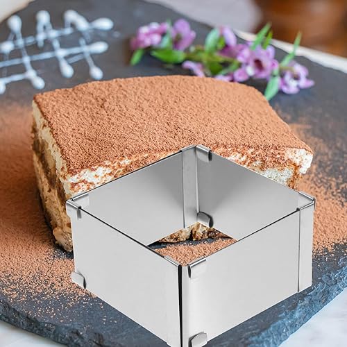 Miniatura 4 de Cabilock Molde para hornear tiramisú para ratones, anillo de acero inoxidable, anillo de pastelería, molde circular para hornear, cortar, pasteles,