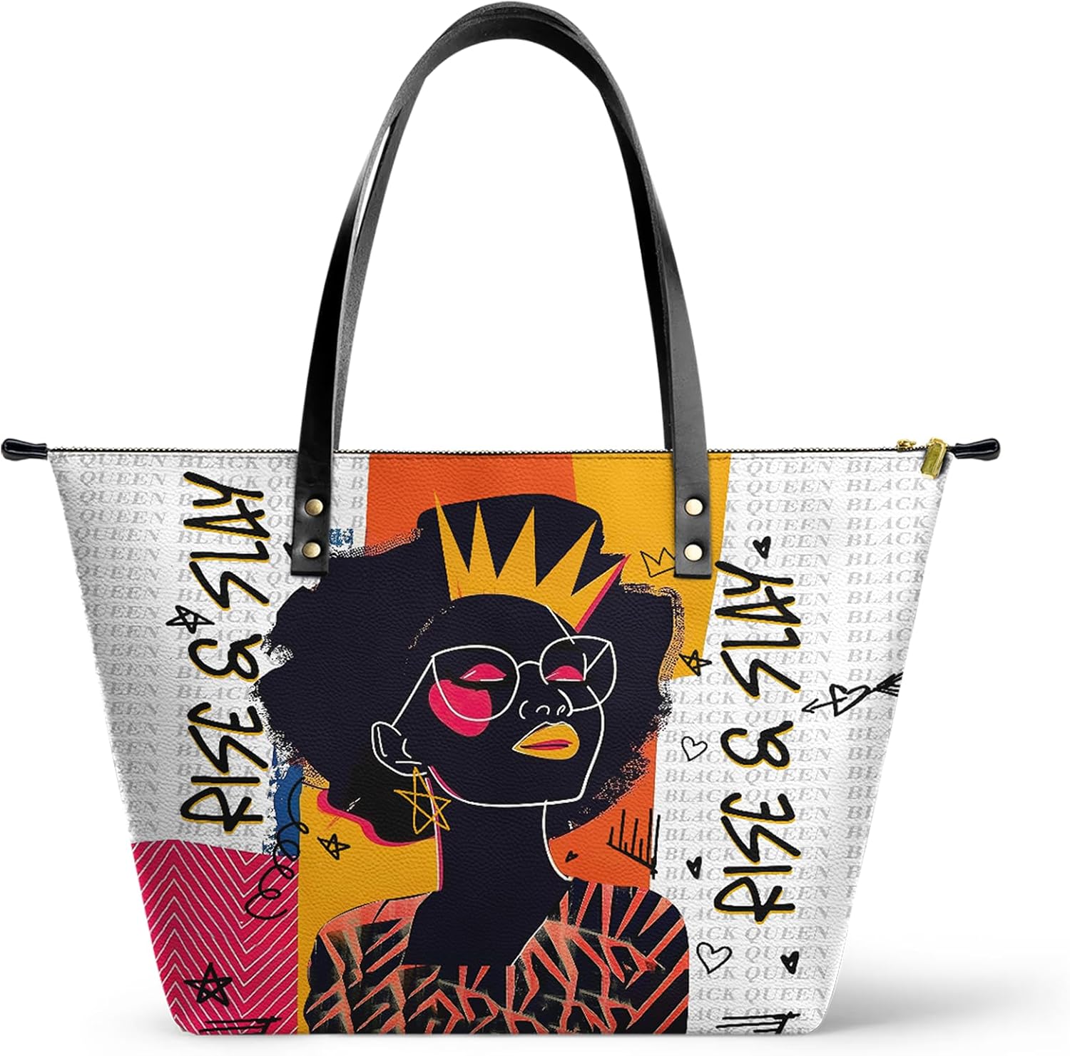 Afroyla African Black Women’s Leather Tote Bag, Large Size, Premium Leather, Valentine’s Day Gifts for Women, Wife, or Mother