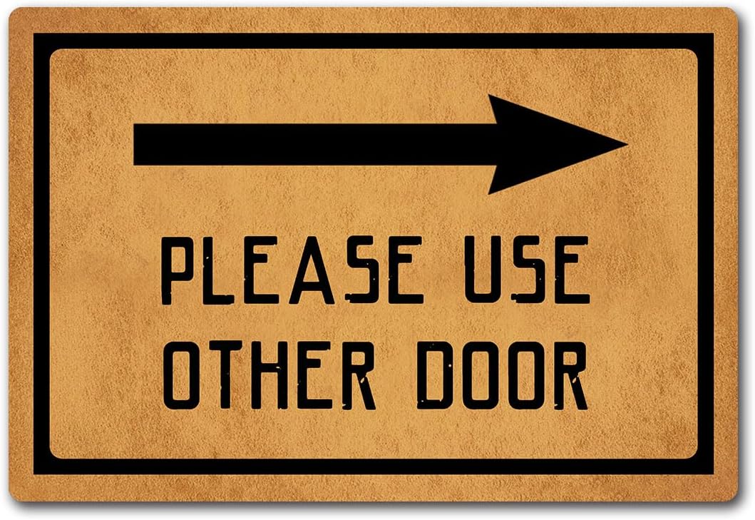 Funny Welcome Indoor Door Mats for Entrance Way Home Decor Area Rugs Please USE Other Door Personalized Kitchen Rugs with Anti-Slip Rubber Back Novelty Gift Mat(23.7 X 15.9 in)
