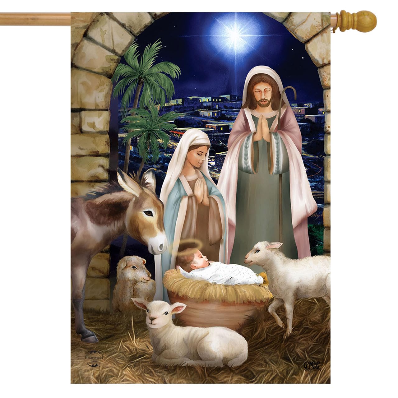 Sponsored Ad - Away in a Manger Christmas House Flag 40" x 28" Briarwood Lane