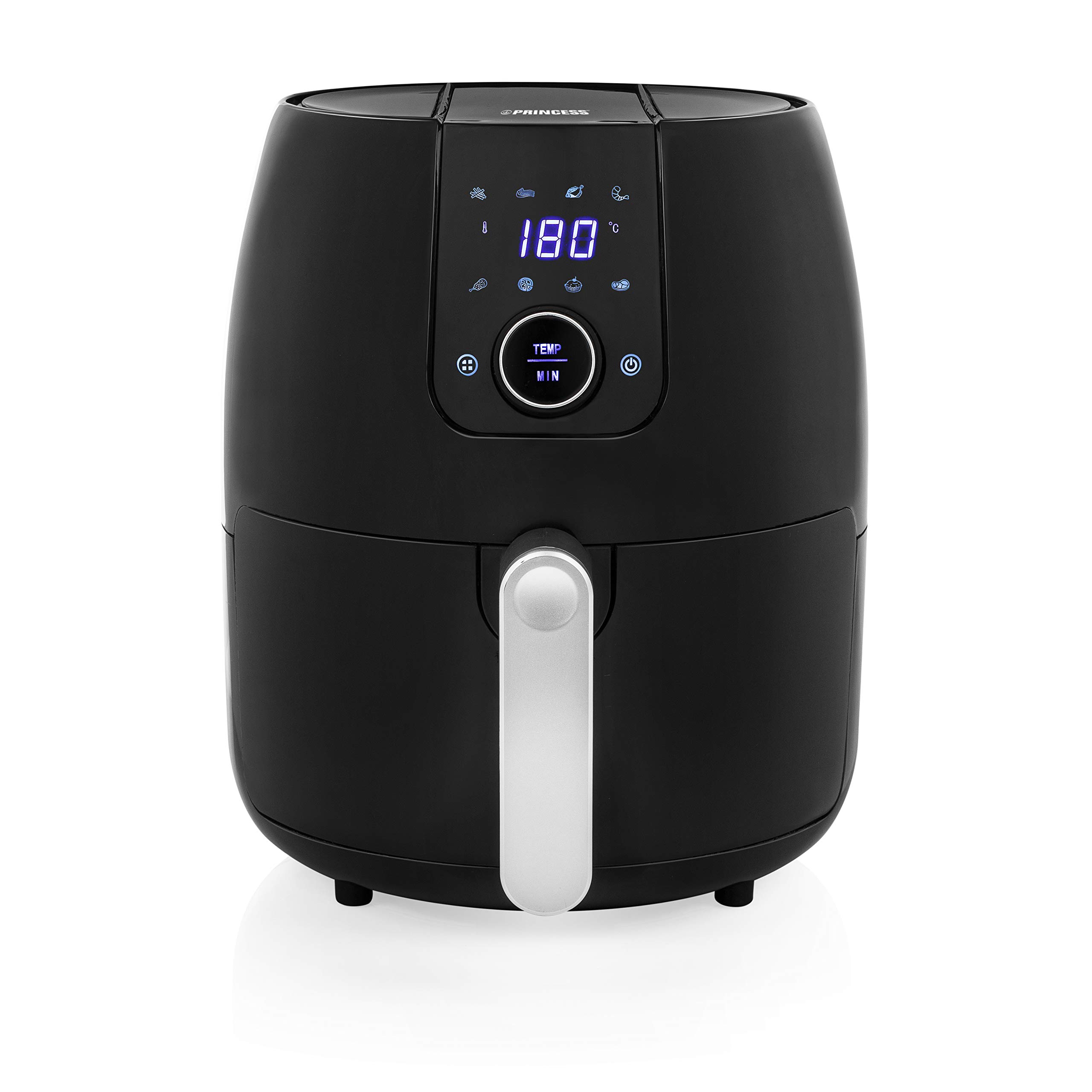 Princess 182025 Digital Aerofryer XXL - Freidora de Aire Caliente Fácil de Limpiar, Capacidad 4.5 Litros, 1500 W, Negro