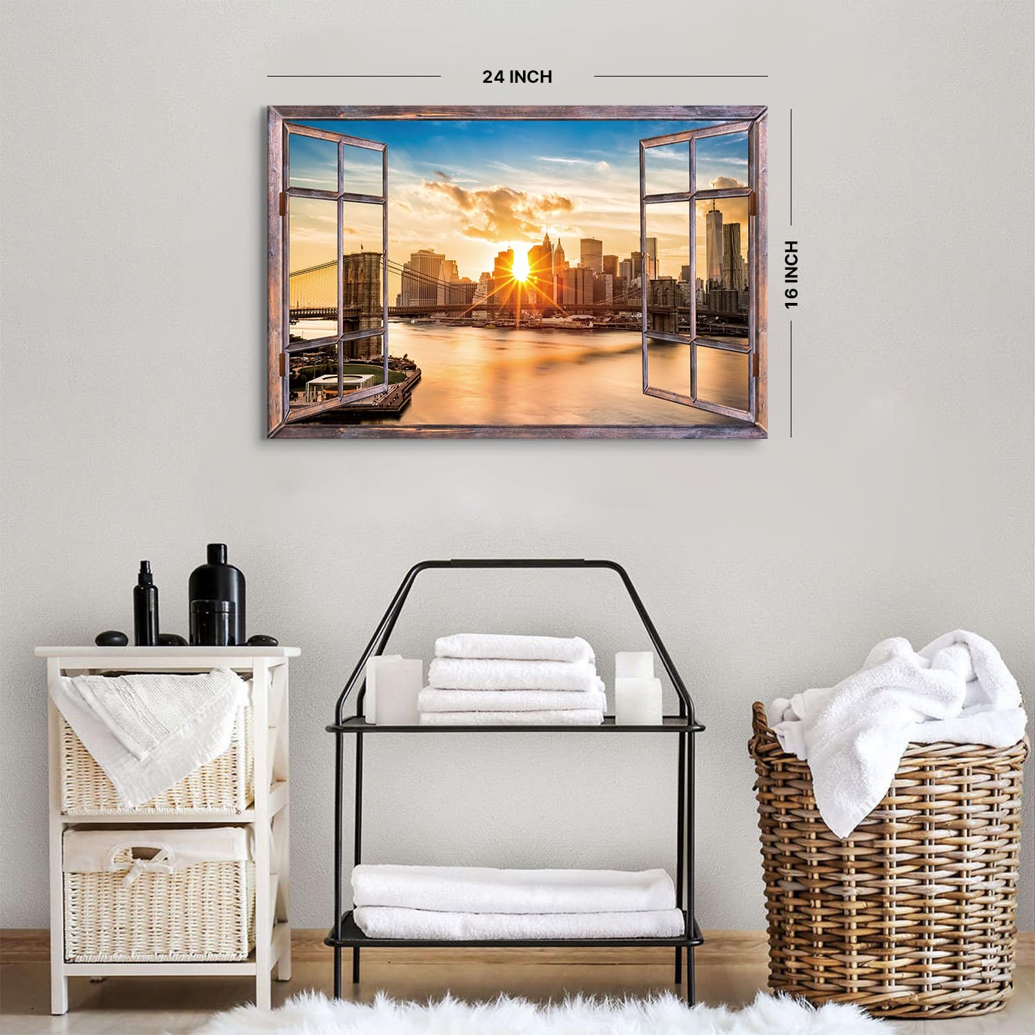 Lienzos decorativos Ciudad rascacielos manhattan nuevo york Cuadro Sobre Lienzo Moderno Vertical 45x80cm Cuadros Decoracion Salon Dormitorio Cuadros