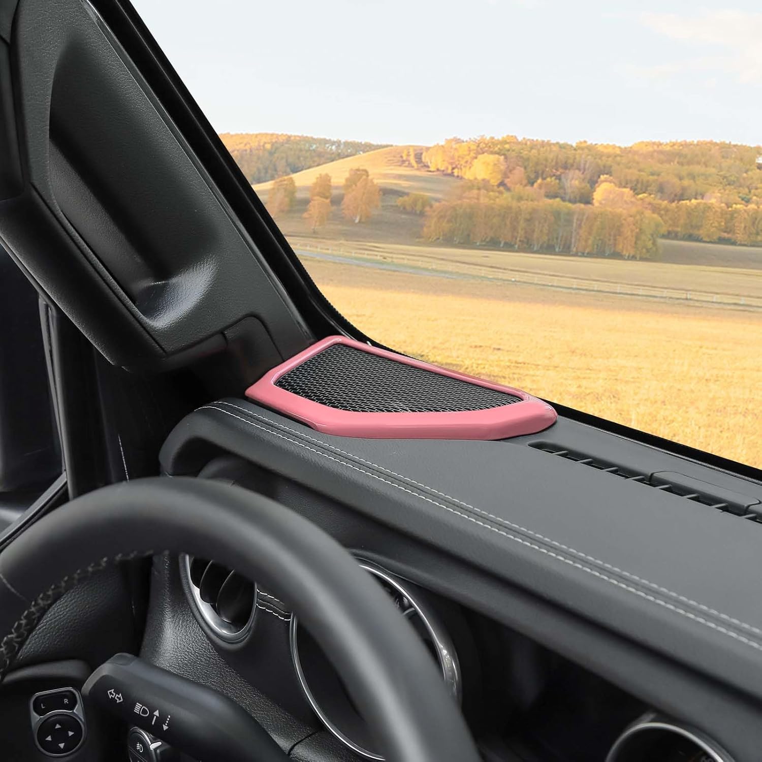 for 2024 Jeep JL A Pillar Top Roof Speaker Trim Cover Fit for Jeep Wrangler JL JLU Gladiator JT 2024 Up Pink Interior Accessories 4pcs