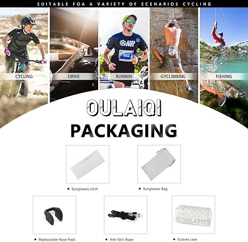 Miniatura 9 de Gafas de sol polarizadas para ciclismo hombres y mujeres con 1 lente o 3 lentes intercambiables gafas de béisbol