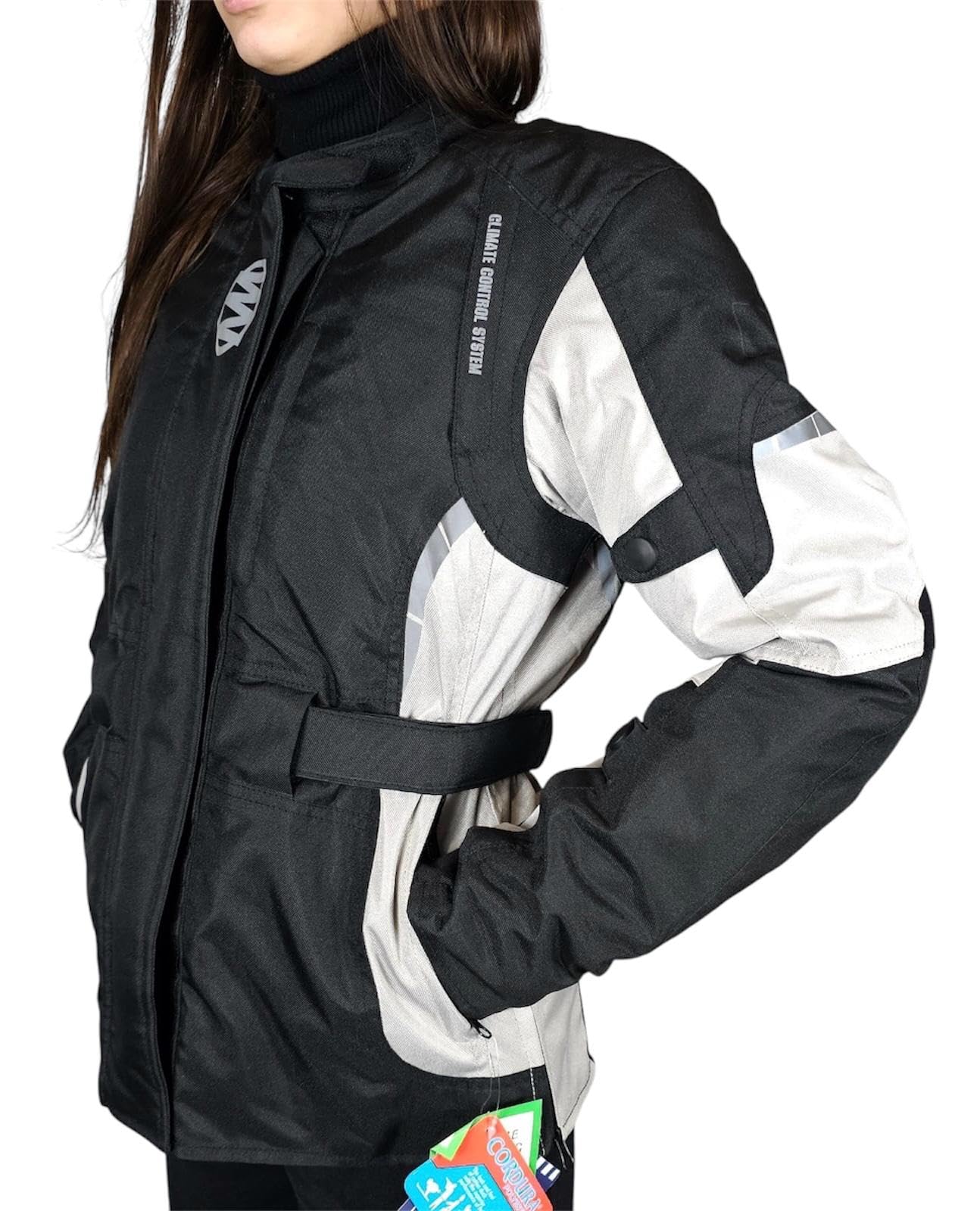 WinNet Giacca giubbotto moto turismo femminile per donna impermeabile con protezioni Omologate C.E. gomiti spalle e schiena 4 stagioni 3 strati