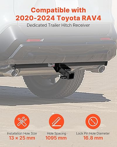 Vista 23 de VEVOR Enganche de remolque clase 3, receptor de 2 pulgadas, compatible con Jeep Grand Cherokee 2011-2021, marco de tubo de acero Q345B, enganche