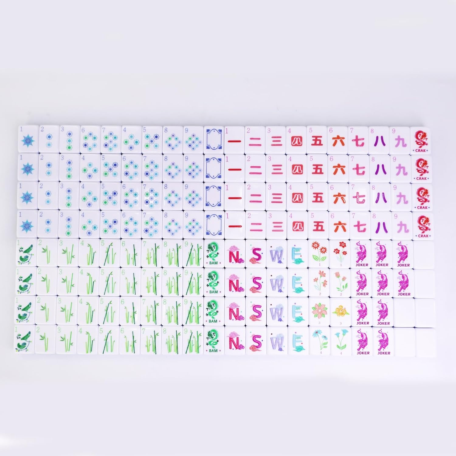 American Mahjong Game Set, Portable Carrying Bag,Acrylic 160 Tiles,Western Mahjong Tiles Set,Complete Ma Jong Set Acrylic-Blue